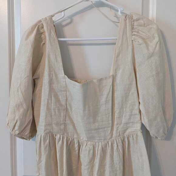 Gap Cream Linen Blend Mini Dress - Size Medium - Picture 3 of 7